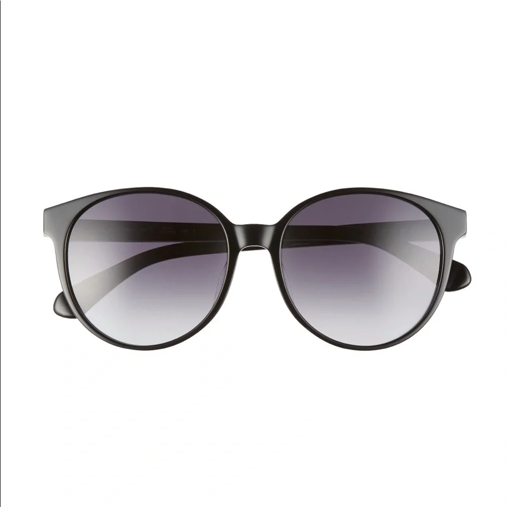 Kate Spade Eliza 55mm Round Gradient Sunglasses Black Gray NWT